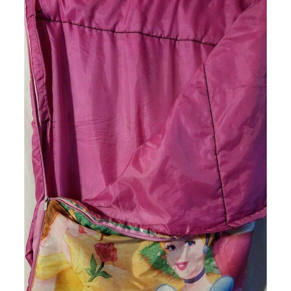 Disney Princess Sleeping Bag Cinderella Aurora Belle Youth Sleep overs Pink - Picture 4 of 4
